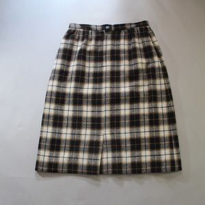 Vintage Chester Hall Plaid Wool Skirt